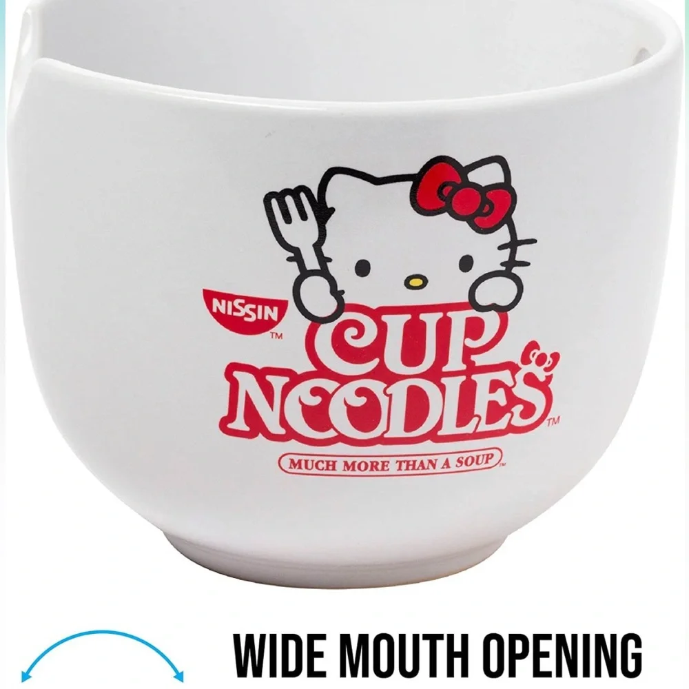 ✨NWT✨ Hello Kitty x Cup Noodles 20 Ounce Ramen Bowl with Chopsticks - Picture 9 of 12